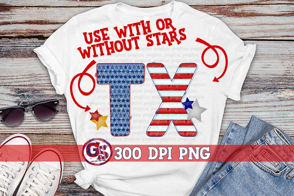 Patriotic Texas TX PNG for Sublimation