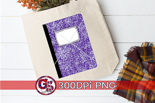 Purple Composition Notebook PNG for Sublimation