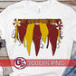 Burgundy and Gold Spirit Pennants PNG for Sublimation-Homecoming PNG