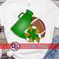 Football Megaphone Pom Pom Green and Gold PNG for Sublimation