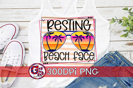 Resting Beach Face PNG for Sublimation
