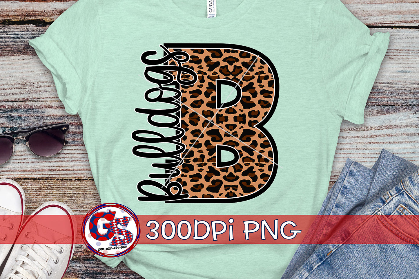 Leopard Print Bulldogs B PNG for Sublimation