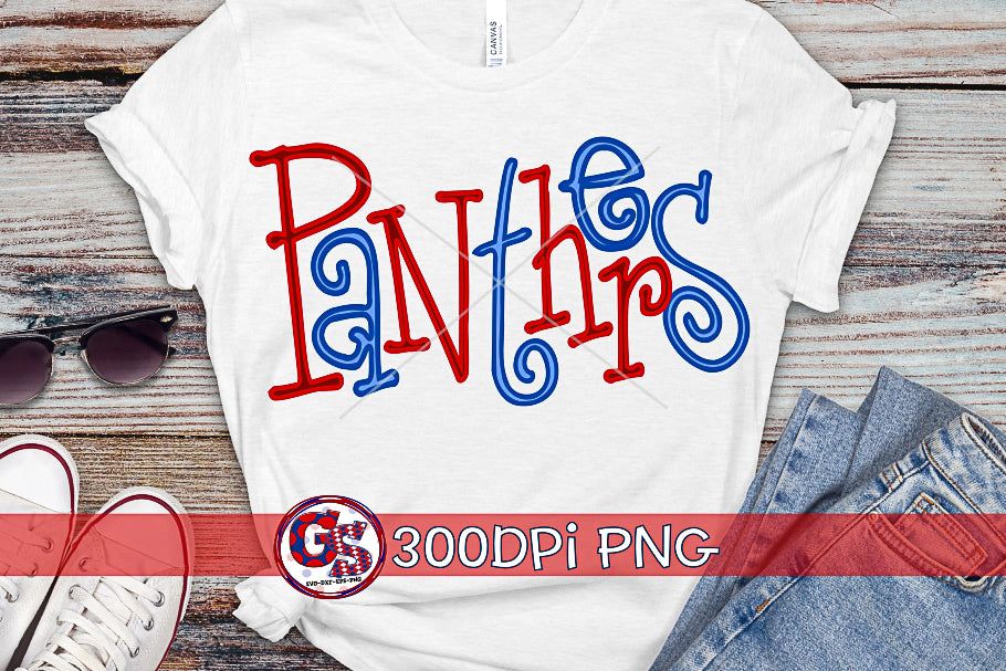 Panthers Editable Hand Lettered PNG for Sublimation