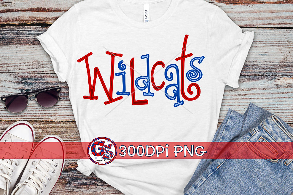 Wildcats Editable Hand Lettered PNG for Sublimation