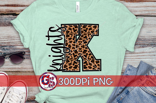 Leopard Print Knights K PNG for Sublimation