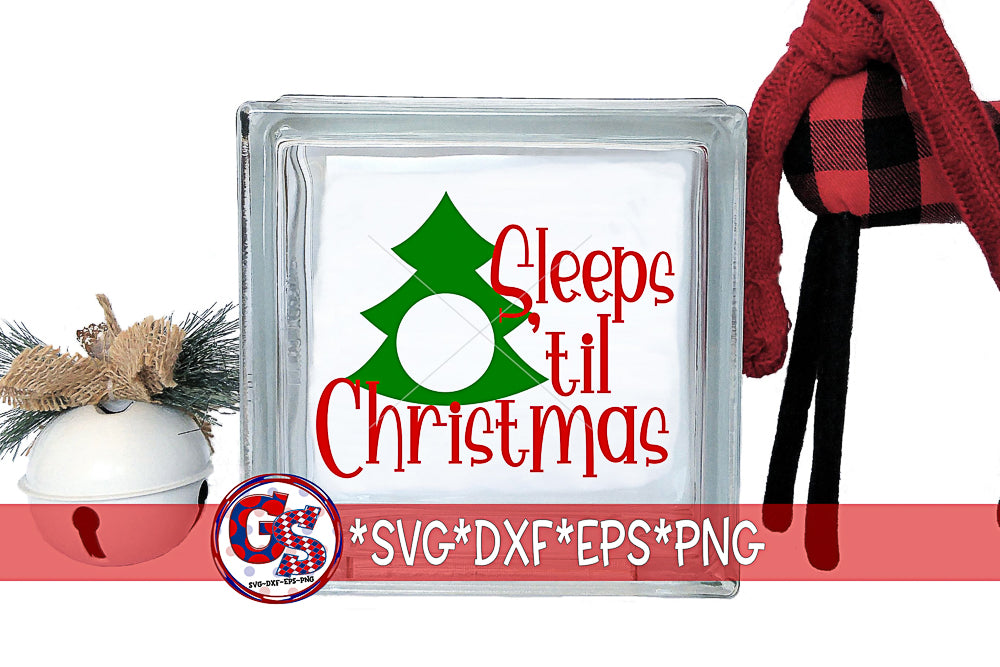 Sleeps 'til Christmas SVG DXF EPS PNG-Christmas Countdown