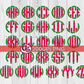 Watermelon Scalloped Monogram Font Set PNG for Sublimation