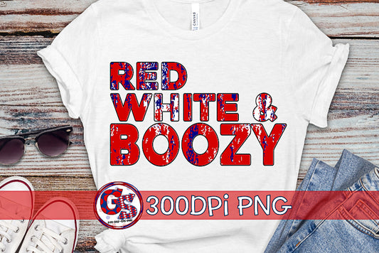 Red White & Boozy PNG for Sublimation