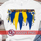 Navy and Yellow Spirit Pennants PNG for Sublimation-Homecoming PNG