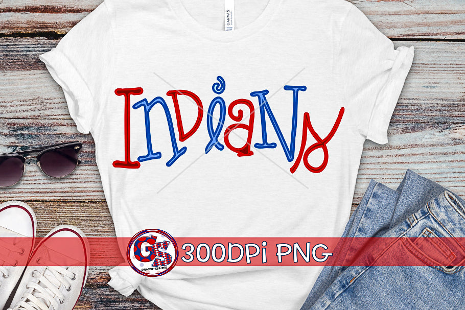 Indians Editable Hand Lettered PNG for Sublimation