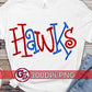 Hawks Editable Hand Lettered PNG for Sublimation