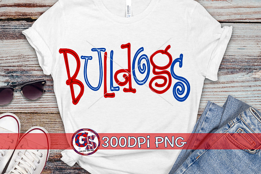 Bulldogs Editable Hand Lettered PNG for Sublimation