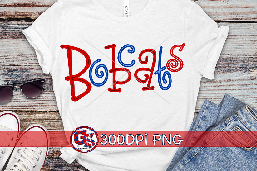 Bobcats Editable Hand Lettered PNG for Sublimation – Greedy Stitches