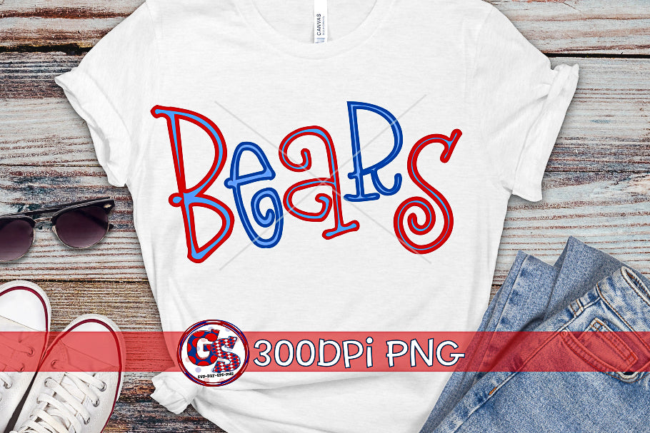 Bears Editable Hand Lettered PNG for Sublimation
