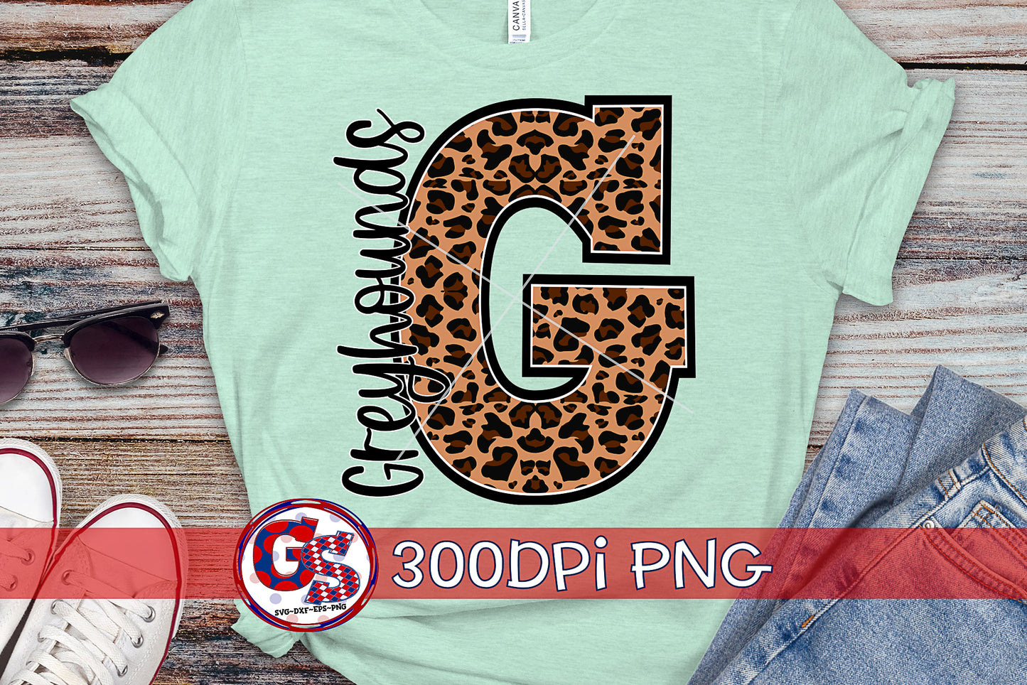 Leopard Greyhounds G PNG for Sublimation