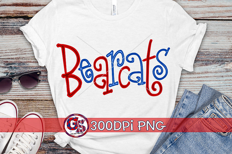 Bearcats Editable Hand Lettered PNG for Sublimation