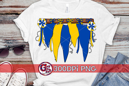 Royal Blue and Yellow Spirit Pennants PNG for Sublimation-Homecoming PNG