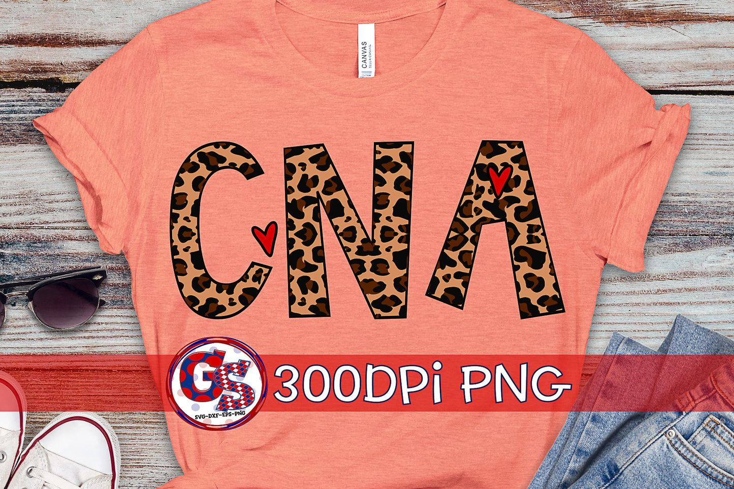 CNA Leopard Print PNG for Sublimation