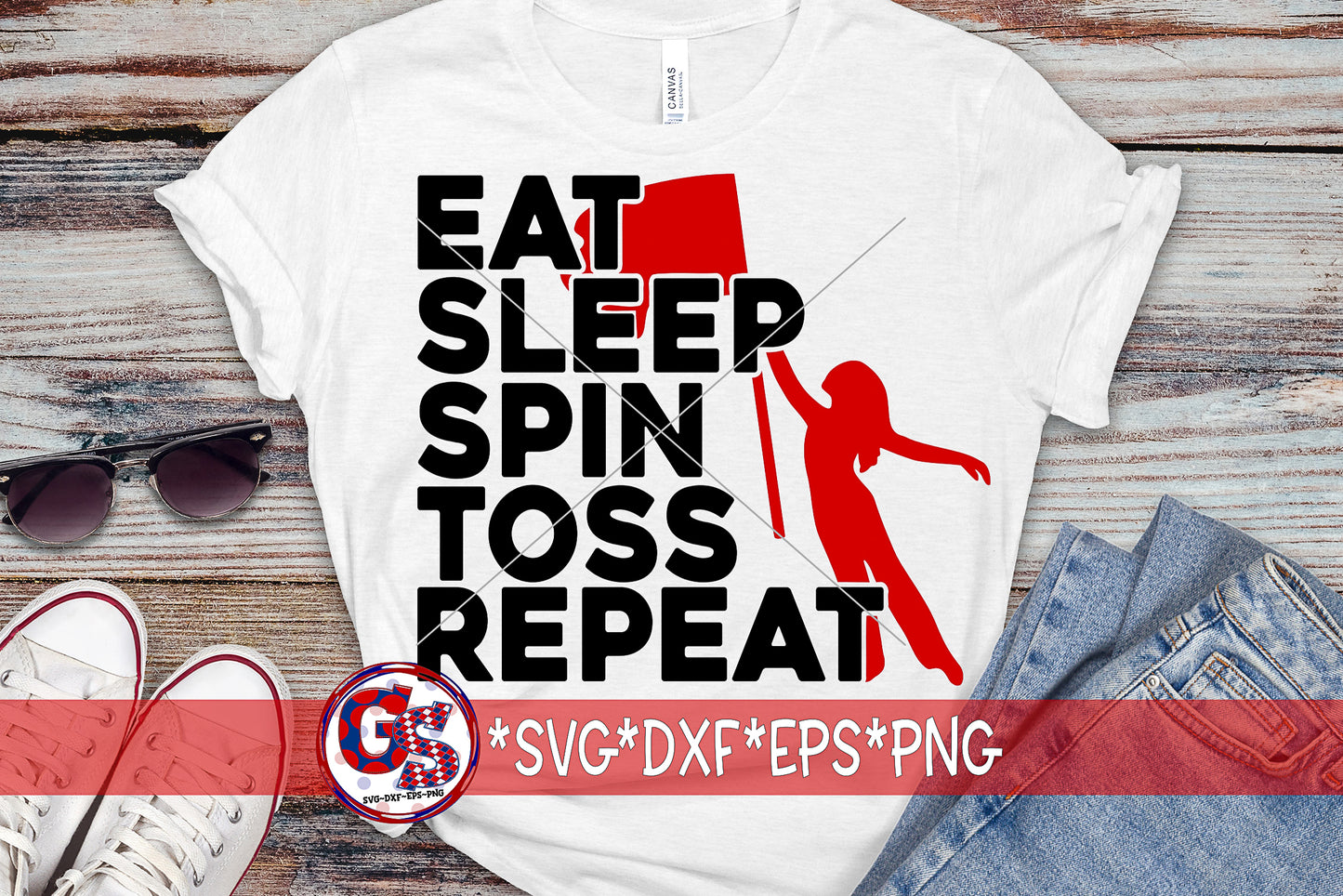Eat Sleep Spin Toss Repeat SVG DXF EPS PNG
