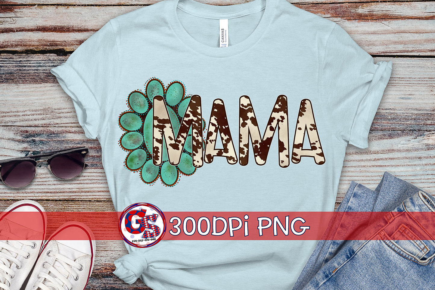 Turquoise Mama PNG For Sublimation