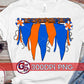 Royal Blue and Orange Spirit Pennants PNG for Sublimation-Homecoming PNG