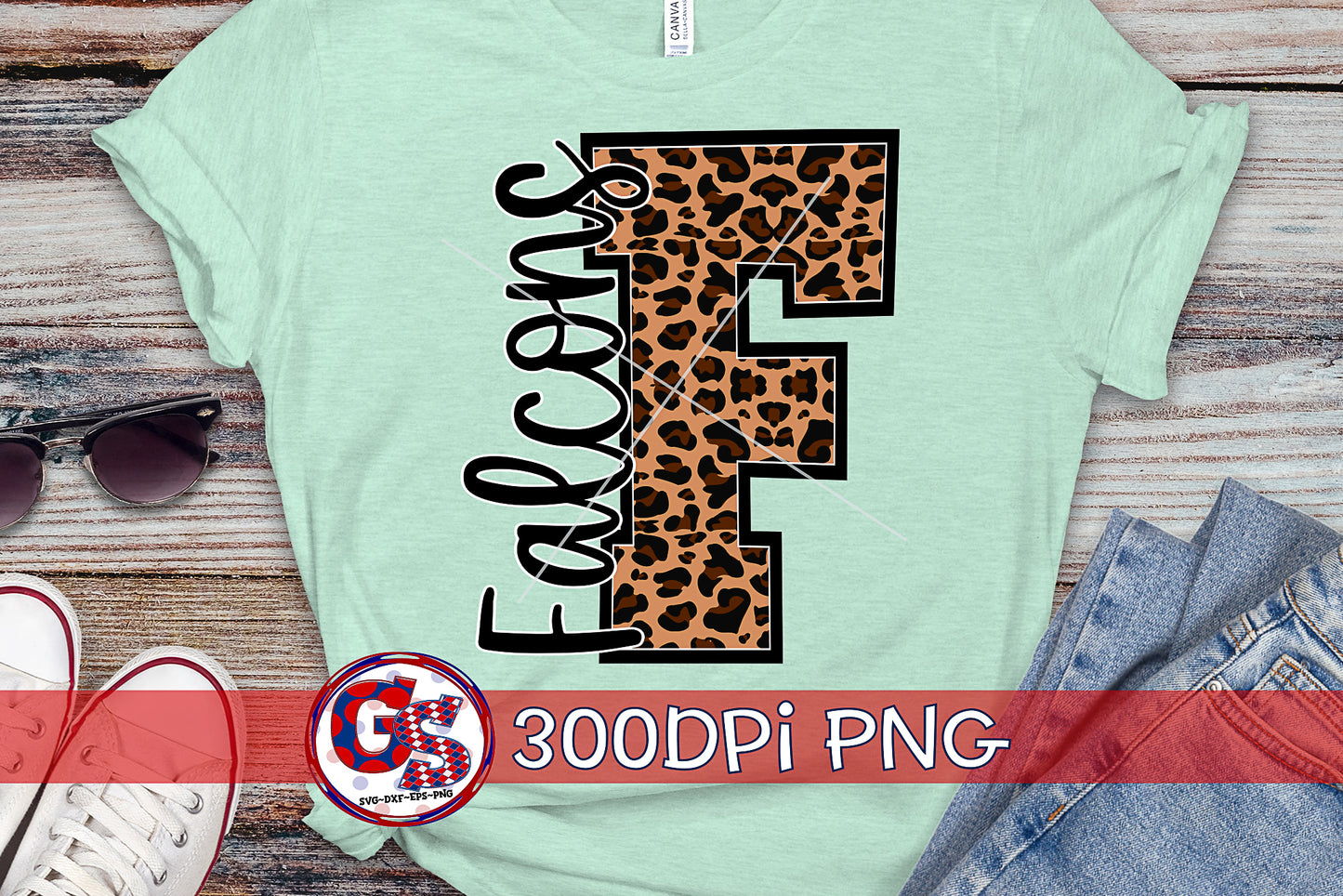 Leopard Print Falcons F PNG for Sublimation