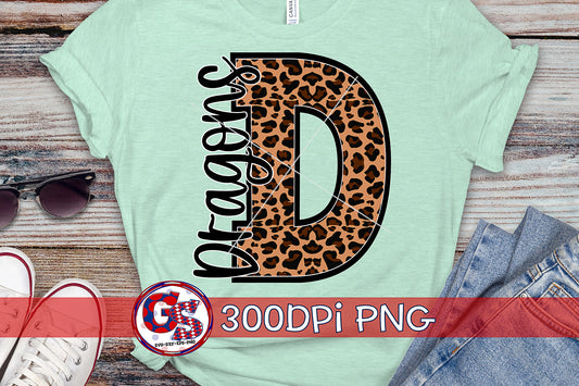 Leopard Print Dragons D PNG for Sublimation