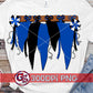 Royal Blue and Black Spirit Pennants PNG for Sublimation-Homecoming PNG