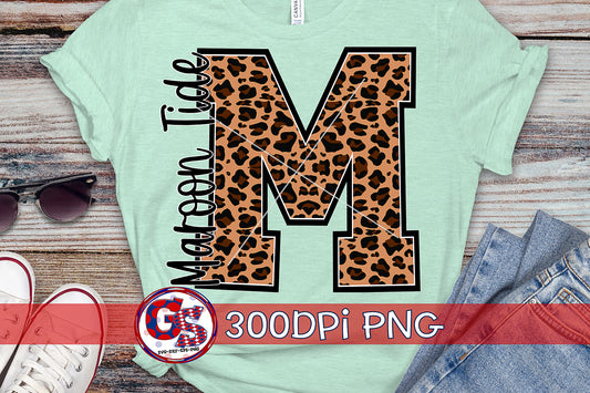 Leopard Print Maroon Tide M PNG for Sublimation