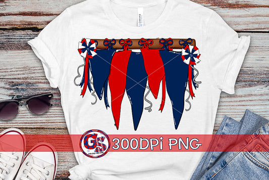 Red and Navy Spirit Pennants PNG for Sublimation-Homecoming PNG