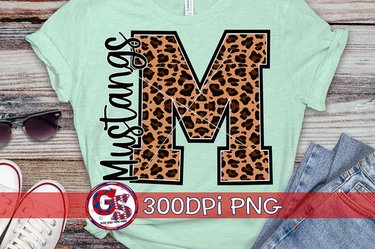 Leopard Mustangs M PNG for Sublimation