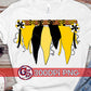 Yellow and Black Spirit Pennants PNG for Sublimation-Homecoming PNG