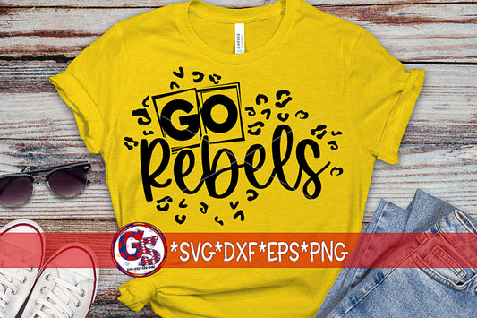 Go Rebels Leopard Print SVG DXF EPS PNG