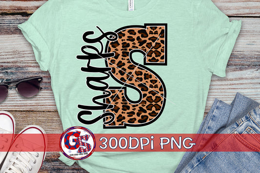 Leopard Print Sharks S PNG for Sublimation