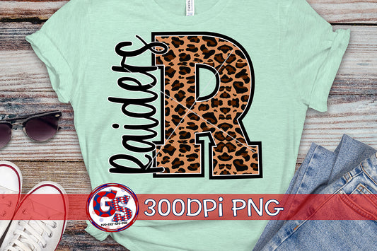 Leopard Print Raiders R PNG for Sublimation