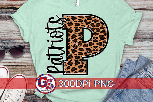 Leopard Print Patriots P PNG for Sublimation