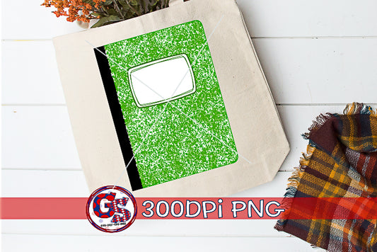 Green Composition Notebook PNG for Sublimation