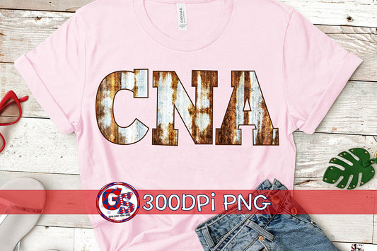 CNA Rusted Tin PNG for Sublimation