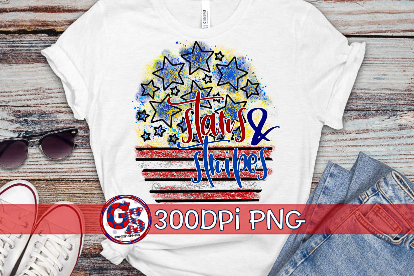 Stars & Stripes PNG for Sublimation-July 4th