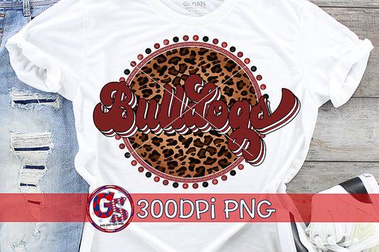 Retro Bulldogs Maroon PNG for Sublimation