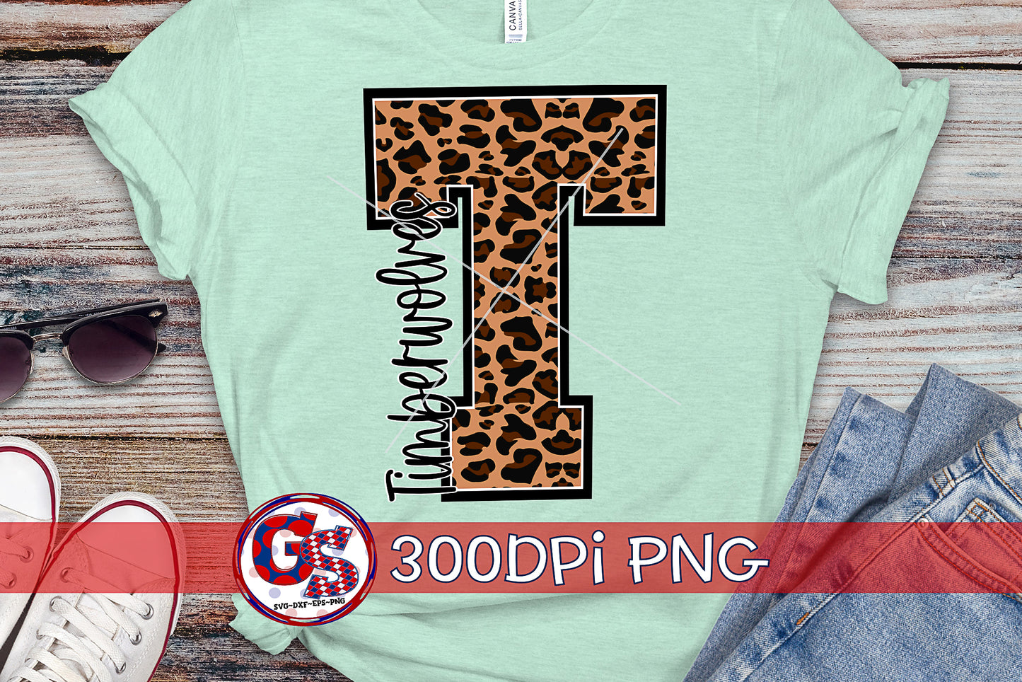 Leopard Print Timberwolves T PNG for Sublimation