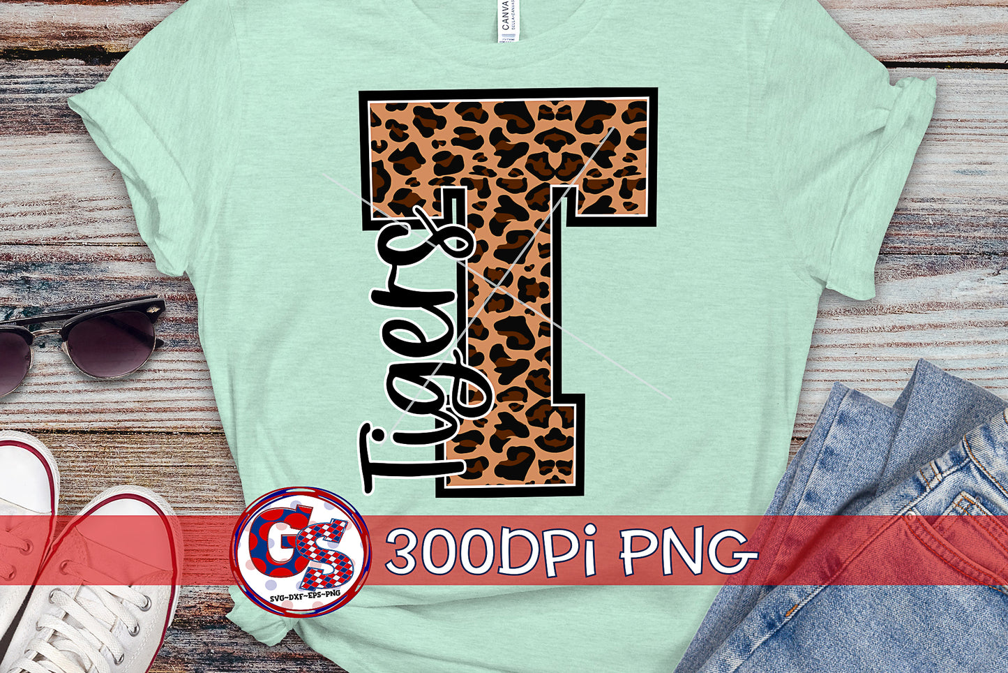 Leopard Print Tigers T PNG for Sublimation
