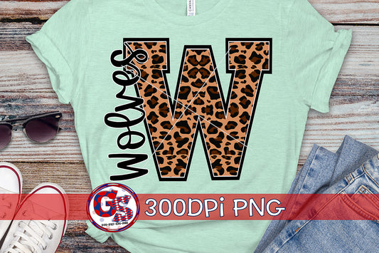 Leopard Print Wolves W PNG for Sublimation