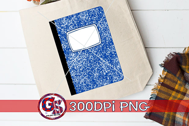 Royal Blue Composition Notebook PNG for Sublimation