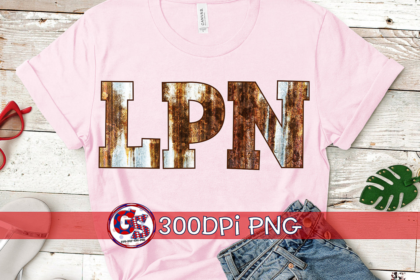 LPN Rusted Tin PNG for Sublimation