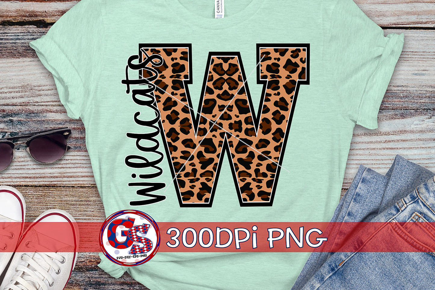 Leopard Print Wildcats W PNG for Sublimation