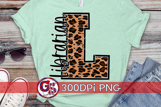 Leopard Print Librarian L PNG for Sublimation