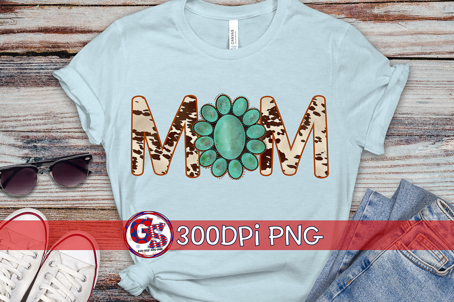 Mom Turquoise PNG For Sublimation