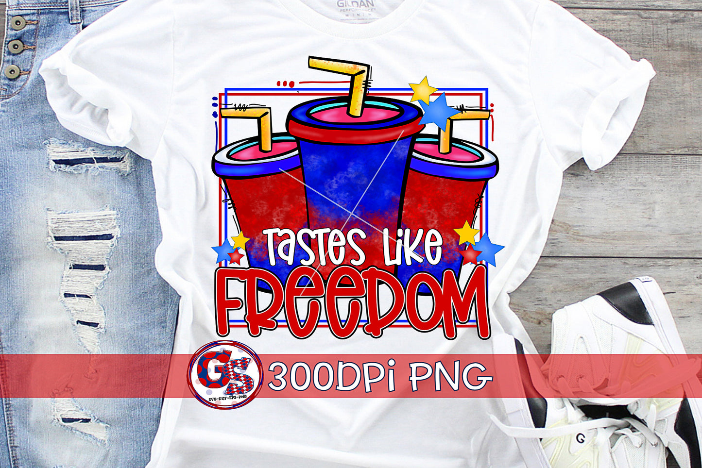 Tastes Like Freedom Loaded Tea PNG for Sublimation-July 4th PNG