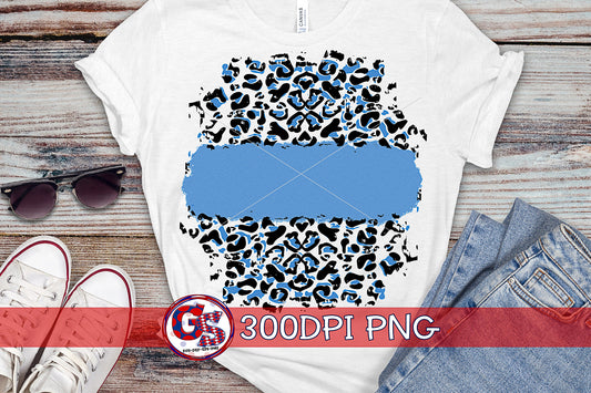 Columbia Blue and Leopard Background PNG for Sublimation